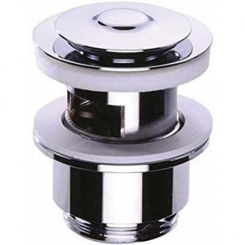 Tapón de mano Clic-Clac de latón cromado con desagüe automático y rebosadero - NICOLL 0501074