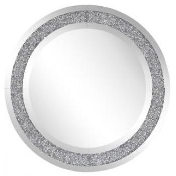 Espejo colgante de pared plateado redondo 70 cm estilo moderno glamour Erbray Beliani