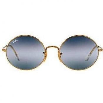 Ray-Ban Oval Bi-Gradient Sunglasses RB 1970 Gold/Clear Blue Gradient