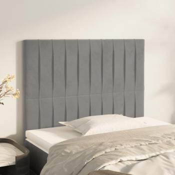 Cabeceros de terciopelo gris claro (2 unidades) 90x5x78/88 cm vidaXL