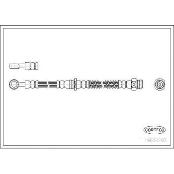 Latiguillo de freno CORTECO 19030293 - Manguera flexible para sistema de frenos, fabricada con materiales de alta calidad, resistencia a la presión y temperaturas extremas, compatible con diversos modelos de vehículos, incluye conexiones