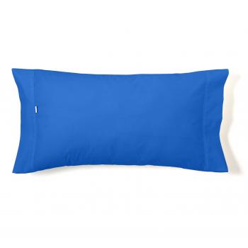 ESTELA - Funda de Almohada Combi Liso Color Azulón - 1 Pieza de 45x110 cm - 50% Algodón-50% Poliéster - 144 Hilos