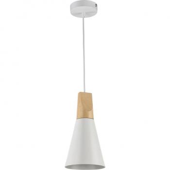 Lámpara Colgante Minimalista Bicones Blanca de Metal con Diseño Cónico, 1 Luz E27