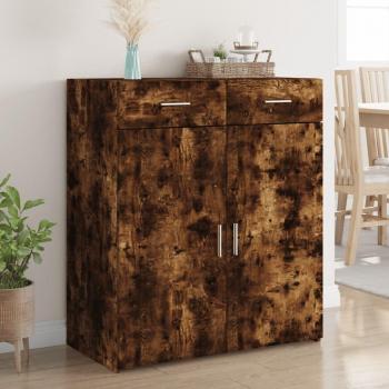 Aparador de madera de ingeniería roble ahumado 80x42,5x93 cm Marrón