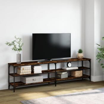 Mueble TV Smoke Oak 180x30x50cm Multicapa Madera y Metal