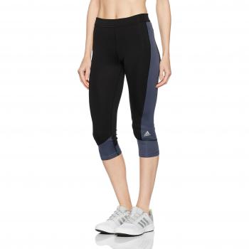 adidas Techfit Capri - Mallas pirata para mujer, color negro / azul, talla XS