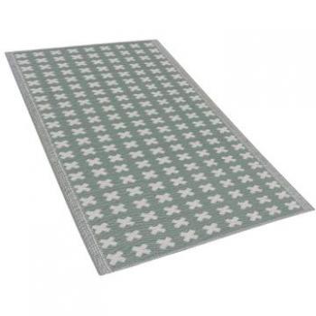 Alfombra de Exterior Verde Sintética 90 x 180 cm Ecológica Moderna Minimalista Rohtak