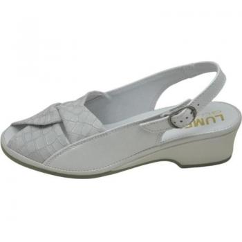 Sandalia Anatómica Ancho Especial para Mujer LUMEL 4X-498 CLAMIRA en Color Blanco