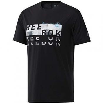 Reebok Ost Speedwick Graphic tee Camiseta, Hombre, Negro, S