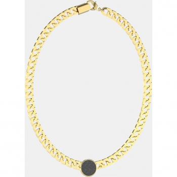 Collar de hombre Guess King's Road de acero dorado con adorno central