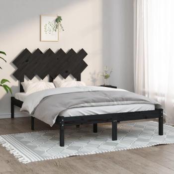Cama de madera maciza negra de 120x200 cm