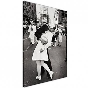 CANVAS IT UP Negro y Blanco Nostalgic Lienzo Pared Art Prints Marinero besando Enfermera Guerra Mundial de Times Square de Nueva York 2 Fotos