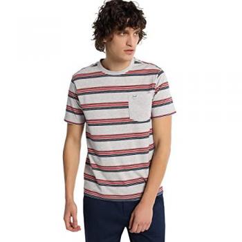 Camiseta de Hombre Bendorff Manga Corta Rayas con Bolsillo Gris