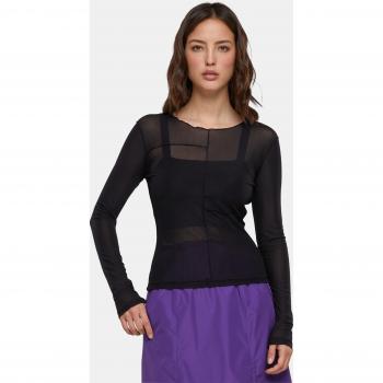 Urban Classics Women's Long Sleeve Exposed Seam Mesh Shirt - Black - XS to 3XL