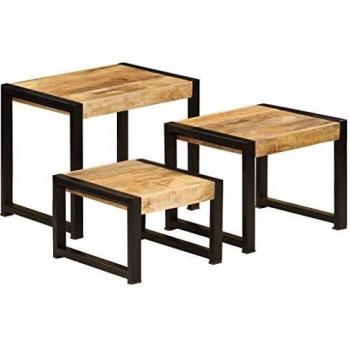 vidaXL Nesting Tables 3 pcs Solid Mango Wood