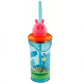 Vaso Infantil Con Pajita Y Tapa Con Figurita 3d Y Capacidad De 360 Ml | Peppa Pig Core