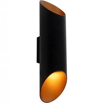 Aplique moderno negro/dorado de aluminio cilíndrico para LED - ORGANO S
