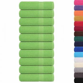 Toallas de Baño 10 Piezas Verde Manzana 100x150 cm 360 gsm 100% Algodón