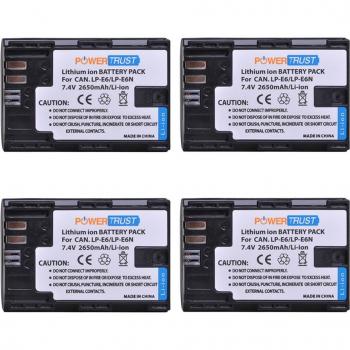 Batería LP-E6 + Cargador Doble LCD con Puerto Tipo C para Canon 5D Mark II III, 7D, 60D, EOS 6D, 70D, 80D, 90D