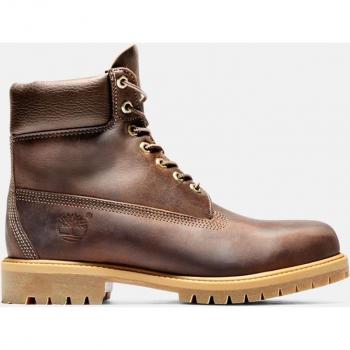 Timberland Premium 6-Inch Waterproof Lace-Up Boots for Men in Dark Brown