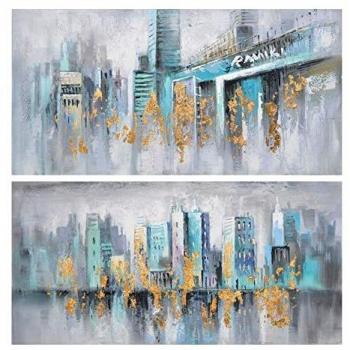 Cuadro DKD Home Decor Ciudad 120 x 3 x 60 cm Loft (2 Unidades)