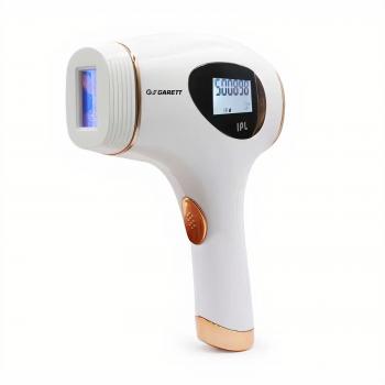 Depiladora IPL Garett Beauty Flash - Color blanco y dorado, tecnología de luz pulsada intensa (IPL), diseño ergonómico, múltiples niveles de intensidad, uso en cuerpo y rostro, tratamiento para reducción del vello a largo plazo