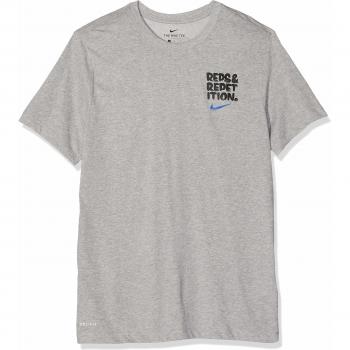 Nike M NK Dry tee DFC Reps T-Shirt, Hombre, dk Grey Heather/Black, M