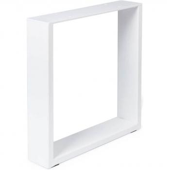 Pata Fija Soporte Acero Cuadrado Estilo Industrial S para Mesa y Pata para Muebles Estilo Funcional Fabricado en Acero Acabado en Blanco 38,2 cm Fácil Instalación Atornillado