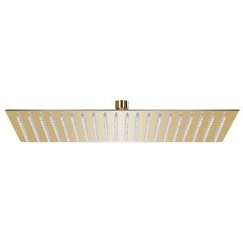 Cabezal de ducha de lluvia de acero inoxidable rectangular dorado 50x30 cm