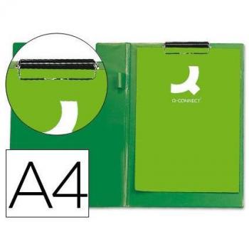 Carpeta Portabloc Q-Connect con Miniclip Plástico DIN A4 Verde