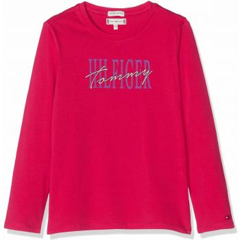Tommy Hilfiger Essential Graphic tee L/s Camiseta, Rojo