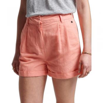 Pantalones Cortos de Lino Superdry Studios Naranja Coral XS