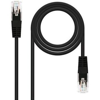 NANOCABLE 10.20.0400-L25-BK - Cable de Red Latiguillo RJ45 Cat.6 UTP AWG24, Color Negro, 25 cm