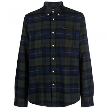 Barbour Kyeloch Tailored Fit Men's Shirt - Olive Night - Size XL - Regular Fit Flannel Tartan