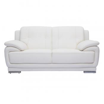 Sofá de piel de búfalo de diseño 2 plazas blanco TAMARA