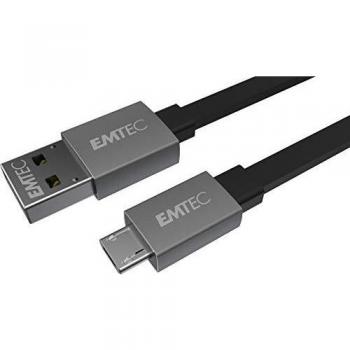 Cable Plano USB-A a Micro-USB 120cm Emtec MAX 2.4A