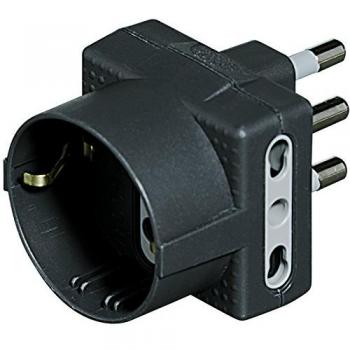 Adaptador de Enchufe Eléctrico Bticino Tipo L y Tipo F con 4 Salidas Antracita