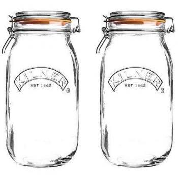 Kilner 3L Round Cliptop Jar Glass Storage Container Canister Valuable Jar, Glass, 3L