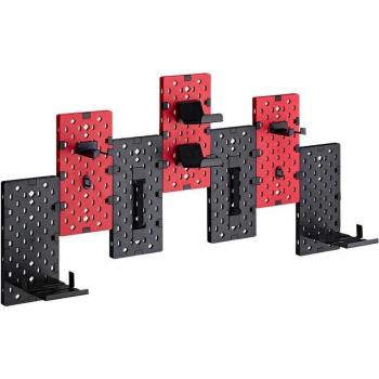 DRIFT DRWALLHACK Organizador Modular de Pared con Sistema de Anclaje Sencillo, Incluye Organizadores y Complementos, Soporte hasta 15kg, Color Rojo/Negro