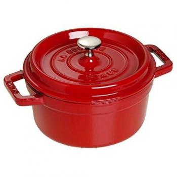 Staub 22 cm Round Cocotte, Cherry Red, Cast Iron, 2.6 L