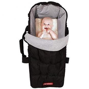 Nikidom - Cuco Blando - Capazo para Bebé - Color Negro - Medidas 27 x 59 x 20 cm - Cómodo y Ligero - Plegable - Compatible con la mayoría de Sillas de Paseo - Lavable a Máquina
