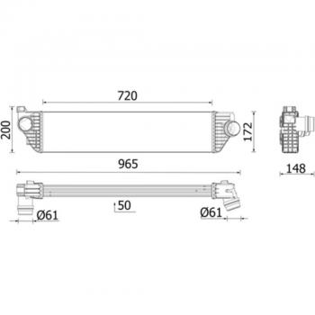 Enfriador de aire de admisión MAHLE CI 669 000P Intercooler MAHLE ORIGINAL CI 669 000P