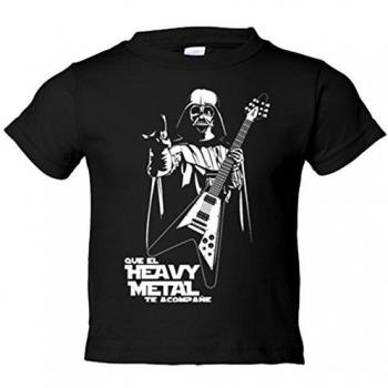 Camiseta niño Que el Heavy Metal te acompañe - Negro, 5-6 años