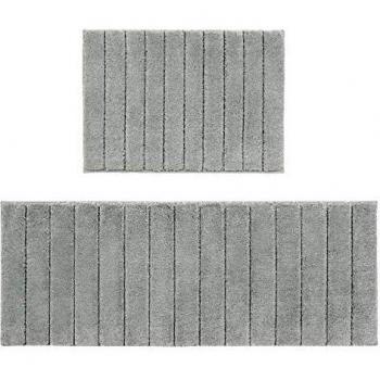U'Artlines 2 Piezas Microfibra Alfombras Antideslizante 45 * 65 + 45 * 120 - Alfombra de Microfibra para Cocina, Bañera, Ducha y Baño