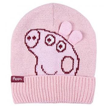 Gorro Peppa Pig Rosa con Orejas para Niña - Talla Única, Estampado Jacquard y Ajuste Elástico - Producto Original