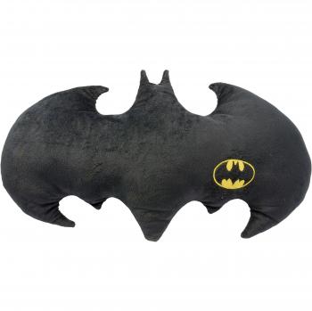 Batman 0122061 Cojín Murciélago Con Logo de Batman - Un Cómodo Velboa, poliéster, negro, 50 x 37 x 5 cm