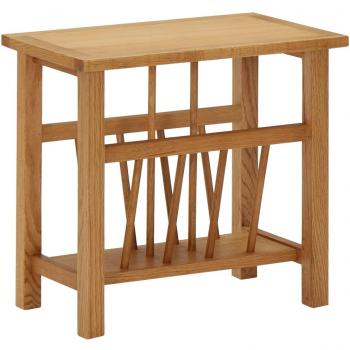vidaXL Solid Oak Wood Magazine Table 45x27x42 cm