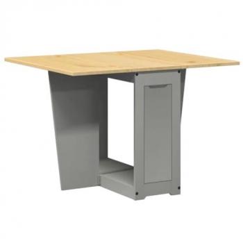 Mesa de Comedor Plegable Mariposa Corona en Madera Maciza de Pino Gris