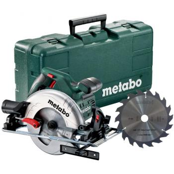 Sierra circular Metabo KS 55 SET, 1200 W, 5600 RPM, diámetro de disco de 16 cm, color negro, verde y rojo, incluye segunda sierra