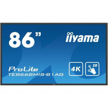 Monitor Pantalla Táctil Interactiva iiyama ProLite TE8668MIS-B1AG de 86 (2,17 m) 3840 x 2160 Pixeles Multi-touch Multi-usuario con Software de Anot